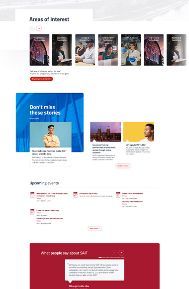 A second screenshot of SAIT's website